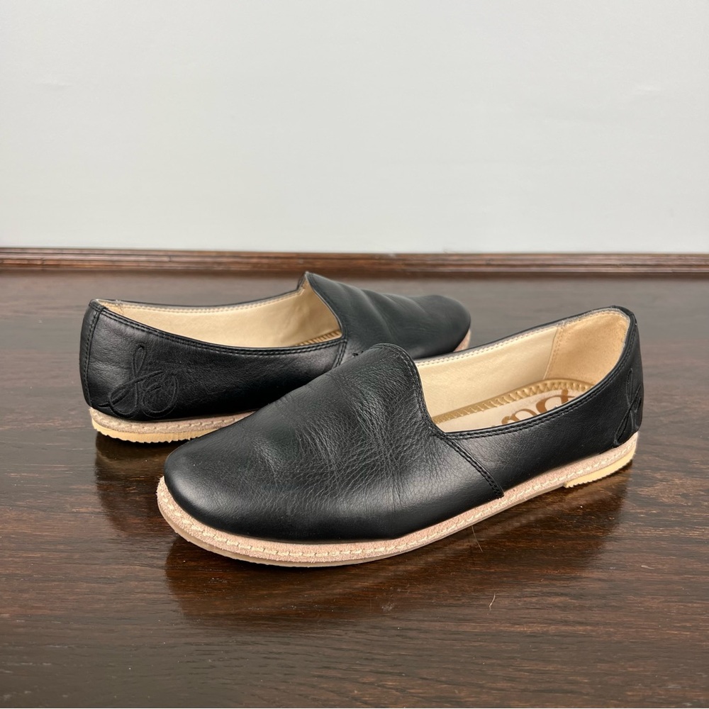 Sam Edelman Loafers Womens Size 7 Leather Flat Shoes Black Slippers